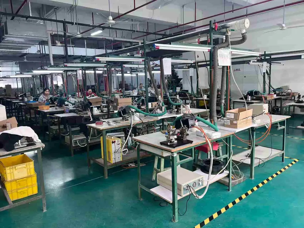 Eyewear production detail handling area